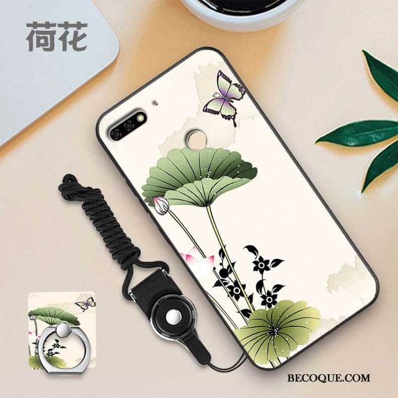 Kuori Huawei Y7 2018 Pehmeä Neste Musta Puhelimen Kuoret, Kotelo Huawei Y7 2018 Sininen Kalvo