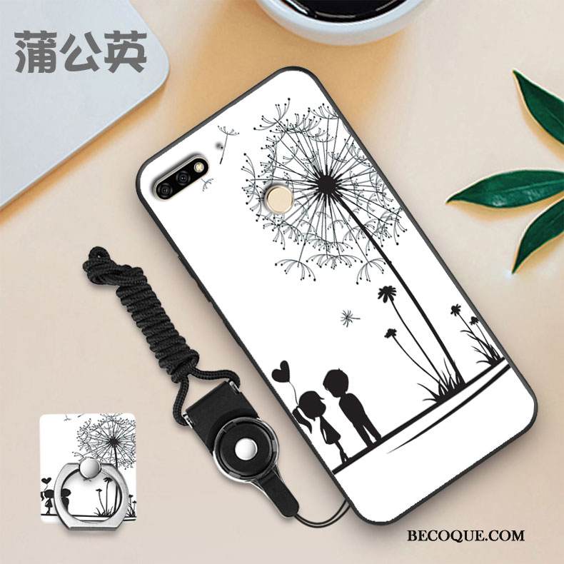 Kuori Huawei Y7 2018 Pehmeä Neste Musta Puhelimen Kuoret, Kotelo Huawei Y7 2018 Sininen Kalvo