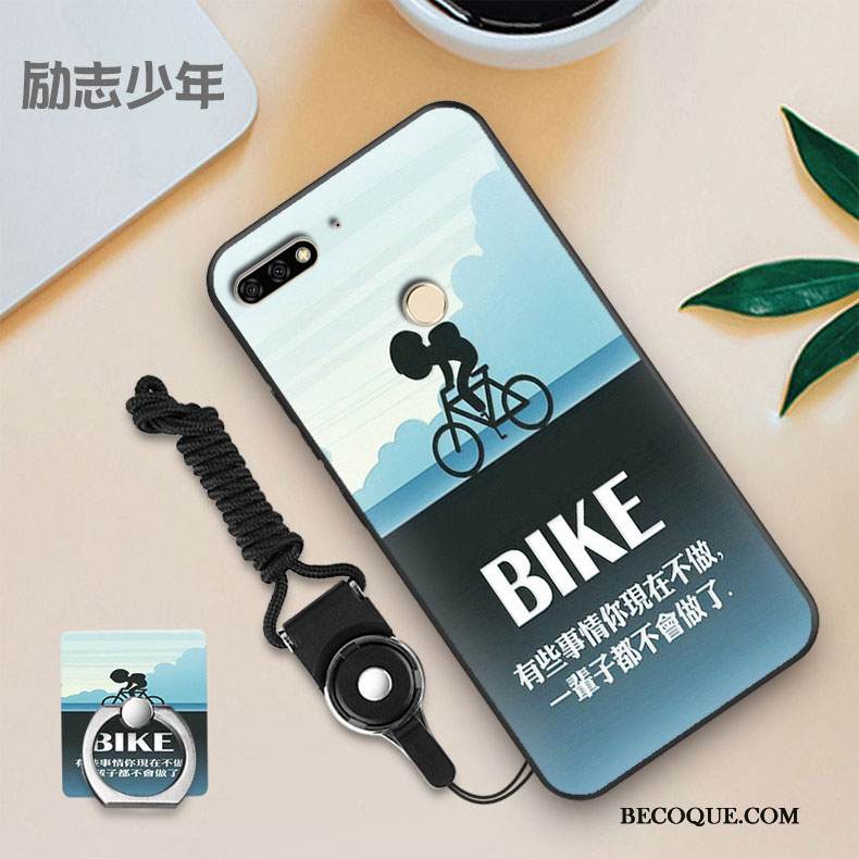 Kuori Huawei Y7 2018 Pehmeä Neste Musta Puhelimen Kuoret, Kotelo Huawei Y7 2018 Sininen Kalvo