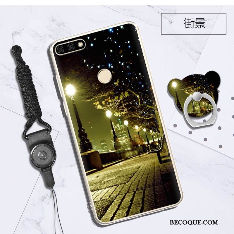 Kuori Huawei Y7 2018 Pehmeä Neste Puhelimen Kuoret Violetti, Kotelo Huawei Y7 2018 Suojaus Ripustettavat Koristeet