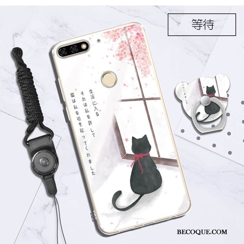 Kuori Huawei Y7 2018 Pehmeä Neste Puhelimen Kuoret Violetti, Kotelo Huawei Y7 2018 Suojaus Ripustettavat Koristeet