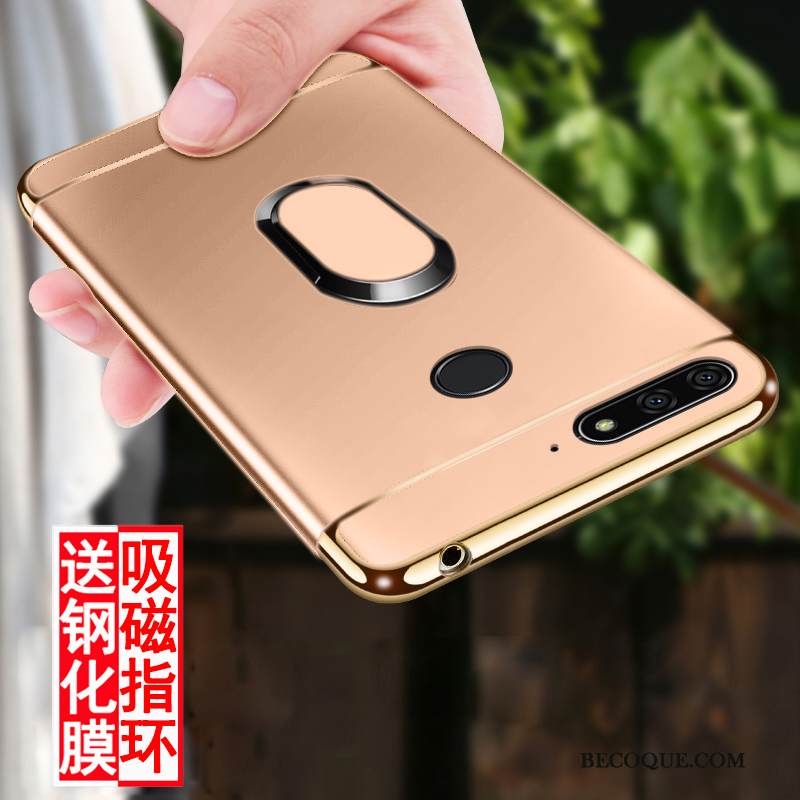 Kuori Huawei Y7 2018 Tuki Kulta Kalvo, Kotelo Huawei Y7 2018 Ripustettavat Koristeet Puhelimen Kuoret