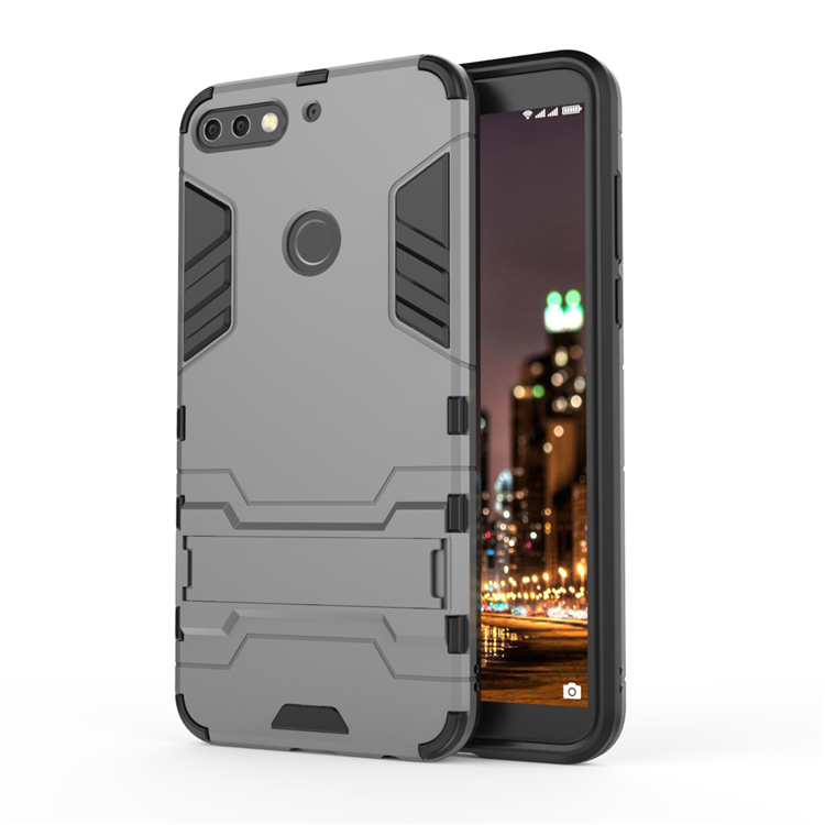 Kuori Huawei Y7 2018 Tuki Puhelimen Kuoret Sininen, Kotelo Huawei Y7 2018 Suojaus Panssari