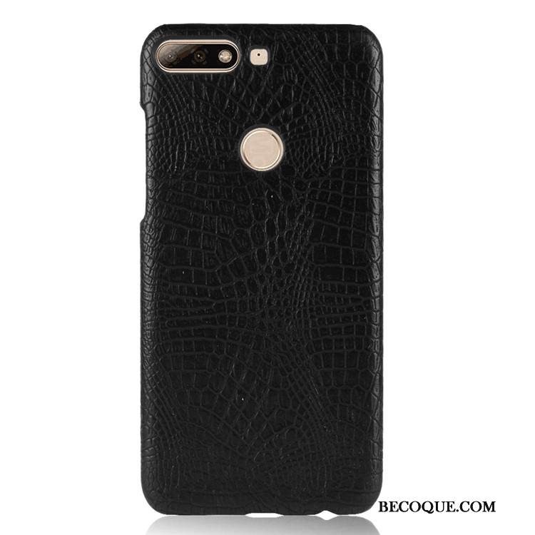 Kuori Huawei Y7 2018 Vuosikerta Kukkakuvio Puhelimen Kuoret, Kotelo Huawei Y7 2018 Suojaus Kova Krokotiili