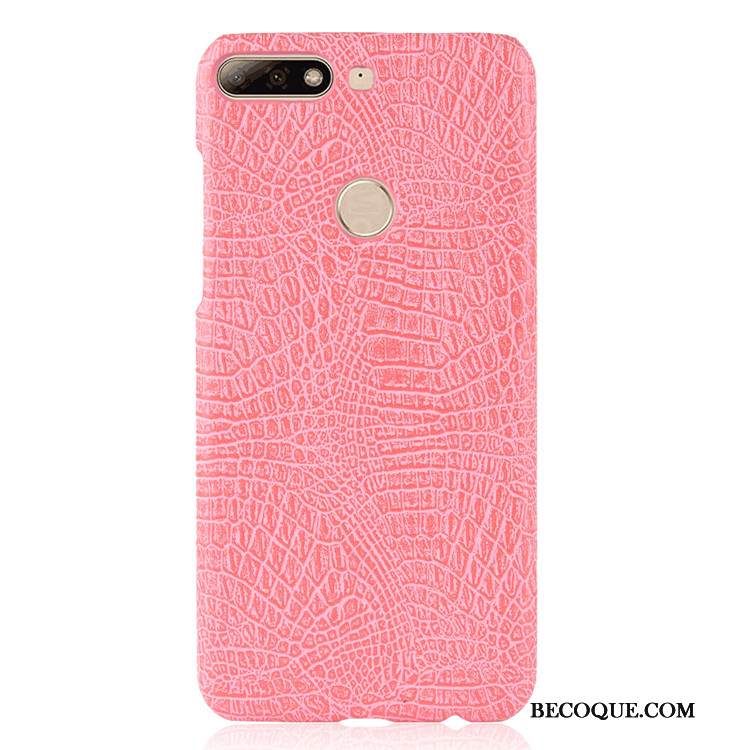 Kuori Huawei Y7 2018 Vuosikerta Kukkakuvio Puhelimen Kuoret, Kotelo Huawei Y7 2018 Suojaus Kova Krokotiili