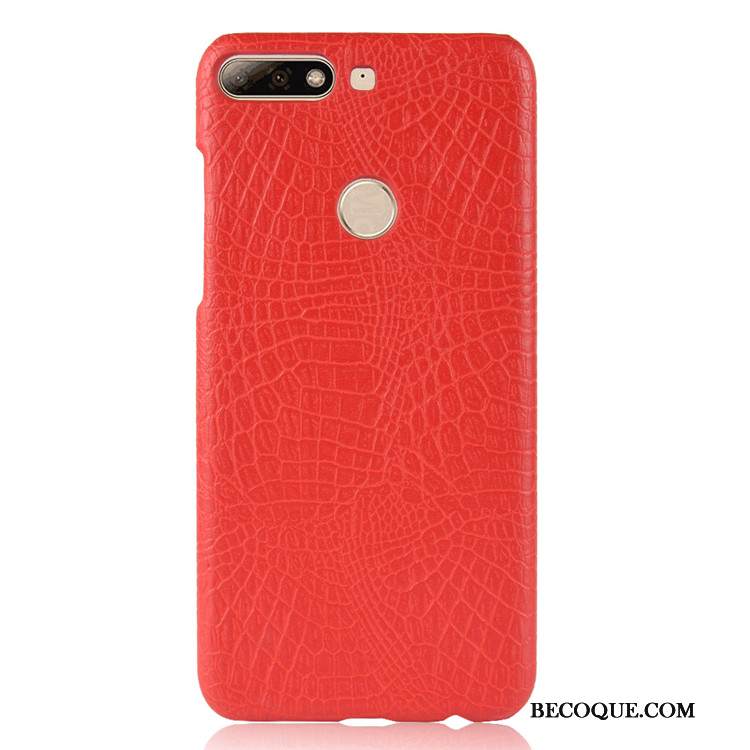 Kuori Huawei Y7 2018 Vuosikerta Kukkakuvio Puhelimen Kuoret, Kotelo Huawei Y7 2018 Suojaus Kova Krokotiili