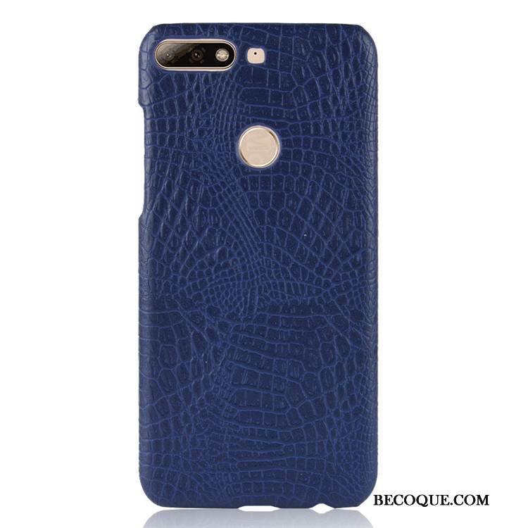 Kuori Huawei Y7 2018 Vuosikerta Kukkakuvio Puhelimen Kuoret, Kotelo Huawei Y7 2018 Suojaus Kova Krokotiili