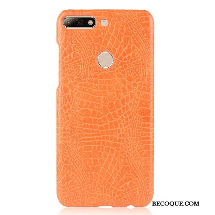Kuori Huawei Y7 2018 Vuosikerta Kukkakuvio Puhelimen Kuoret, Kotelo Huawei Y7 2018 Suojaus Kova Krokotiili