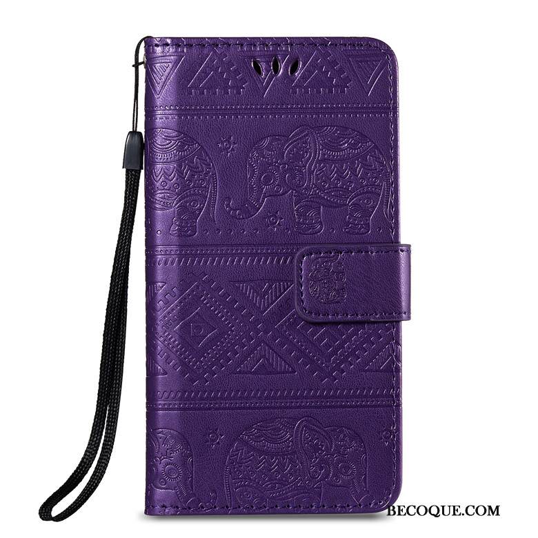 Kuori Huawei Y7 2019 Nahka Trendi Violetti, Kotelo Huawei Y7 2019 Pehmeä Neste Puhelimen Kuoret Murtumaton