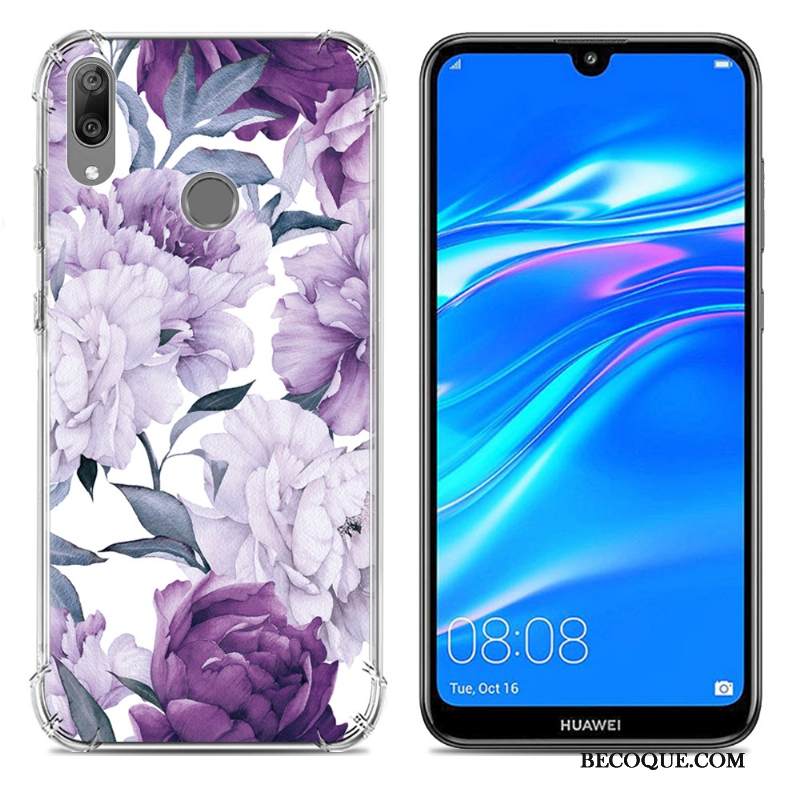 Kuori Huawei Y7 2019 Pehmeä Neste Suupaltti Murtumaton, Kotelo Huawei Y7 2019 Silikoni Trendi Violetti