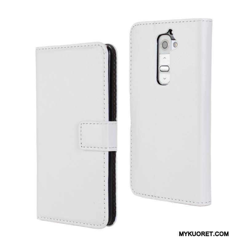 Kuori Lg G2 Nahka Punainen Kortti, Kotelo Lg G2 Kuoret Puhelimen Kuoret