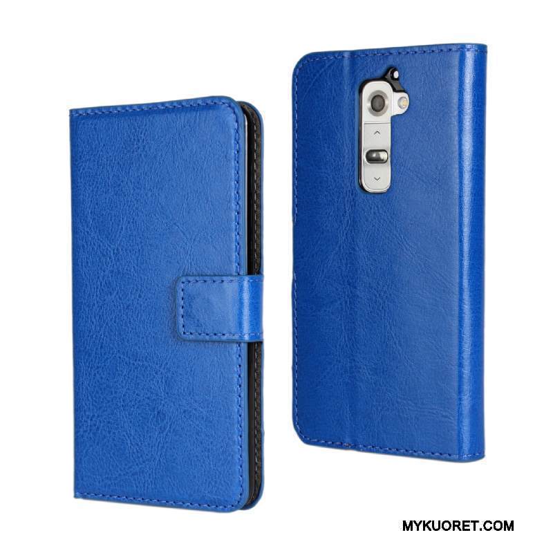 Kuori Lg G2 Nahka Punainen Kortti, Kotelo Lg G2 Kuoret Puhelimen Kuoret