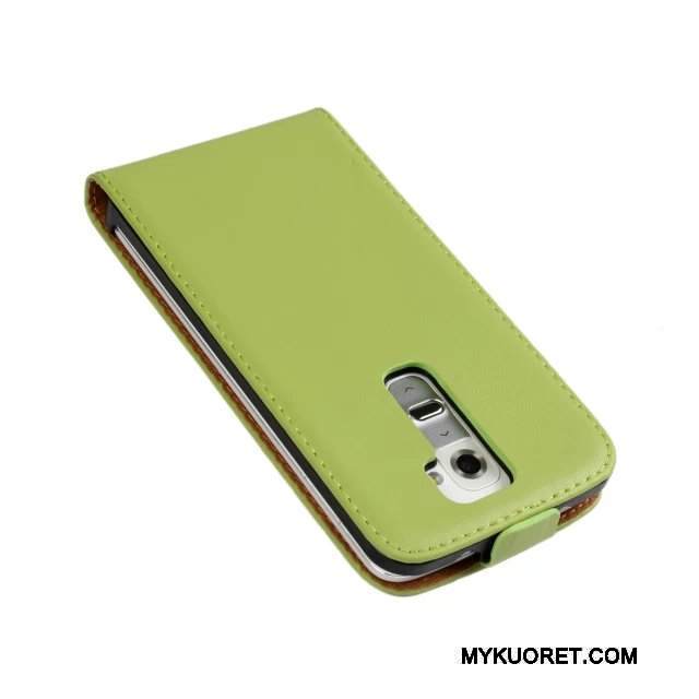 Kuori Lg G2 Nahka Vihreä Puhelimen Kuoret, Kotelo Lg G2 Suojaus