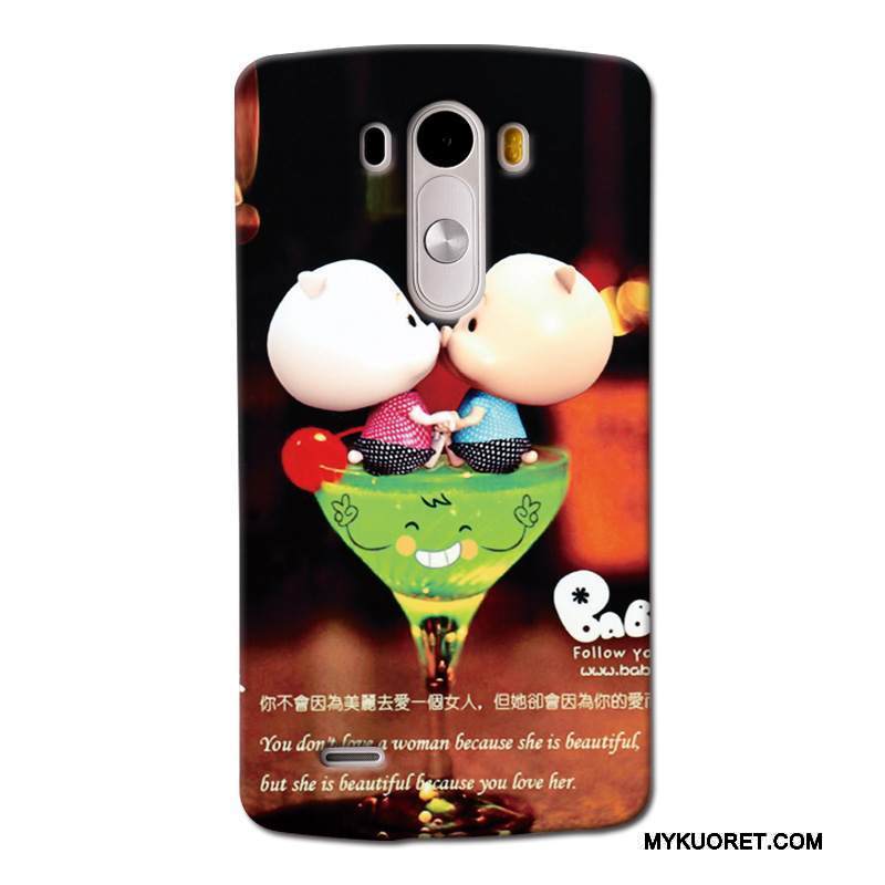 Kuori Lg G3 Maalaus Punainen Puhelimen Kuoret, Kotelo Lg G3 Suojaus Pesty Suede Trendi