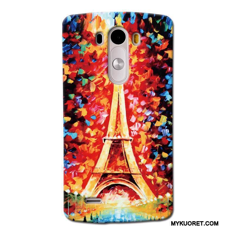 Kuori Lg G3 Maalaus Punainen Puhelimen Kuoret, Kotelo Lg G3 Suojaus Pesty Suede Trendi