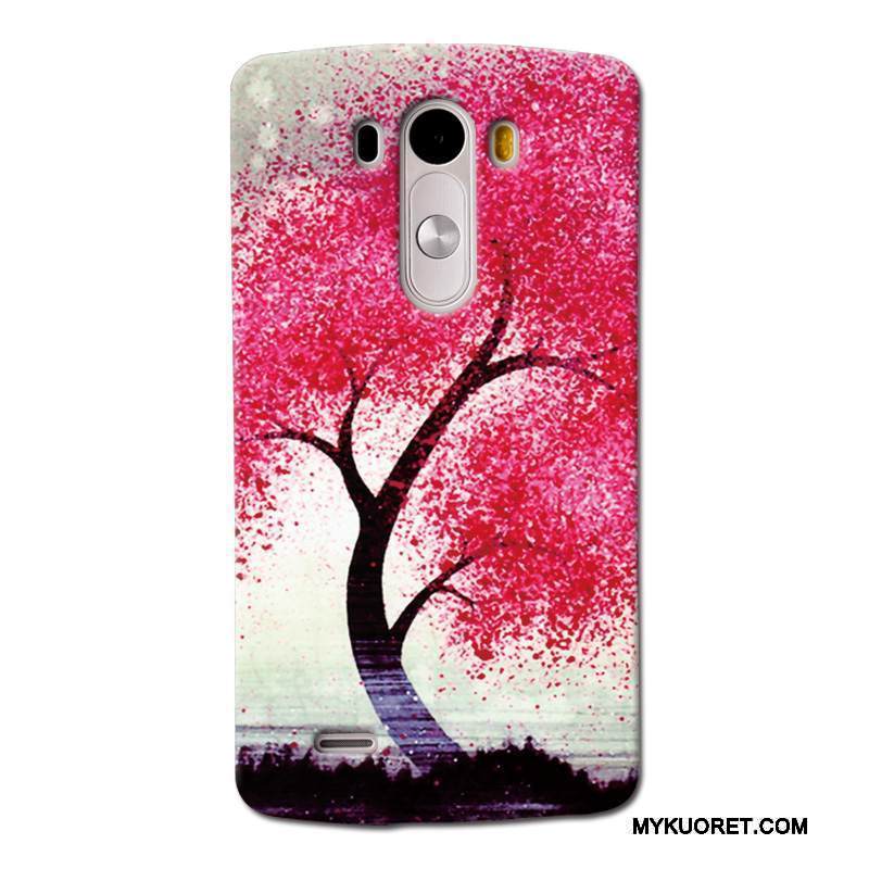 Kuori Lg G3 Maalaus Punainen Puhelimen Kuoret, Kotelo Lg G3 Suojaus Pesty Suede Trendi