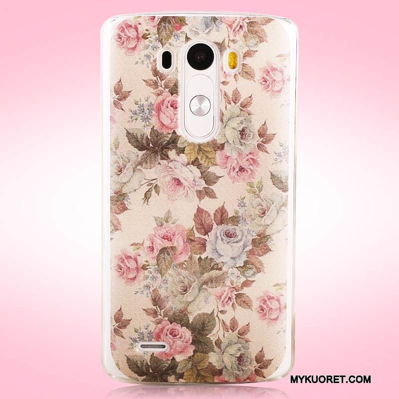 Kuori Lg G3 Maalaus Vaalean Puhelimen Kuoret, Kotelo Lg G3 Suojaus Kova Pesty Suede