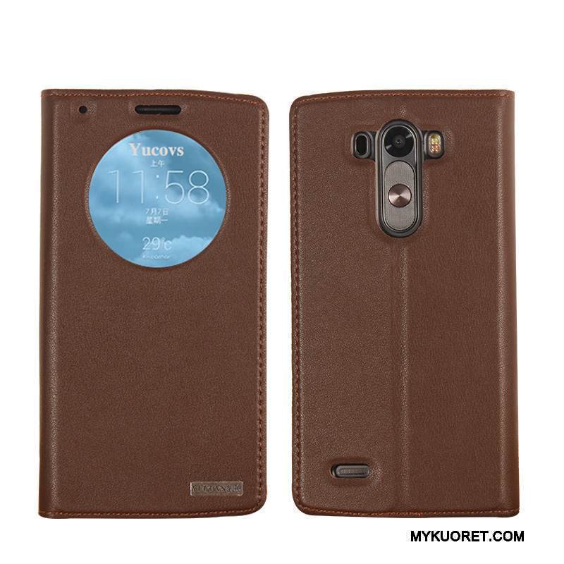 Kuori Lg G3 Nahka Tummanvihreä Horrostila, Kotelo Lg G3 Suojaus