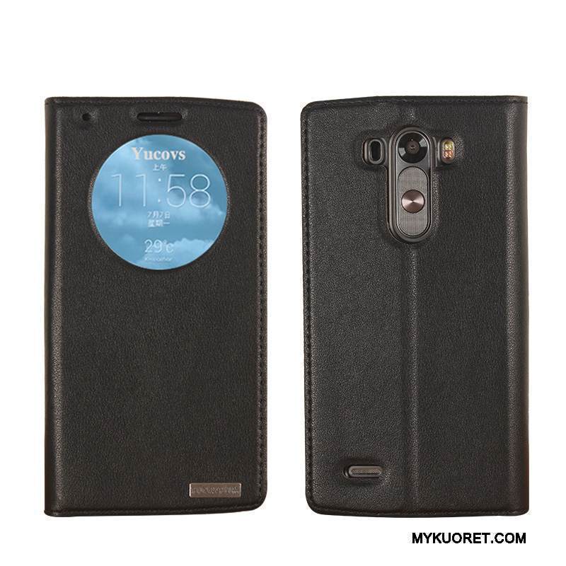 Kuori Lg G3 Nahka Tummanvihreä Horrostila, Kotelo Lg G3 Suojaus