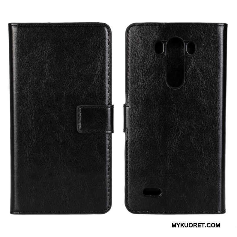 Kuori Lg G3 Nahka Violetti Puhelimen Kuoret, Kotelo Lg G3 Suojaus Syvä Väri Kortti