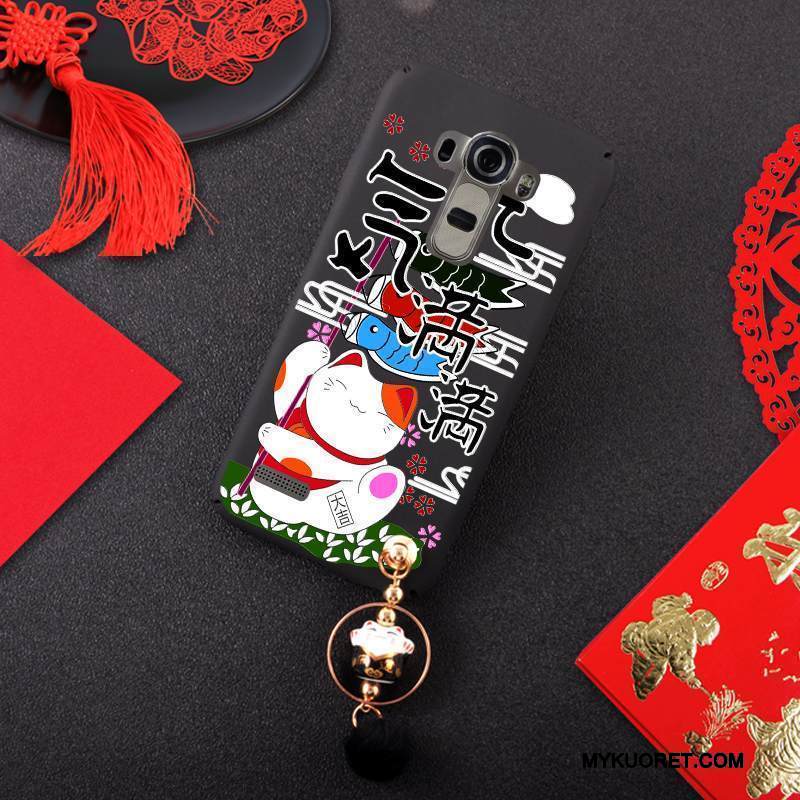 Kuori Lg G4 Laukut Rikkaus Pesty Suede, Kotelo Lg G4 Musta Ripustettavat Koristeet