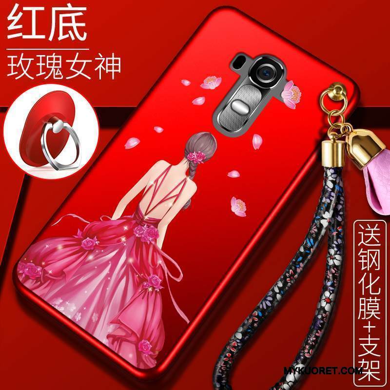 Kuori Lg G4 Pehmeä Neste Puhelimen Kuoret Punainen, Kotelo Lg G4 Silikoni Ripustettavat Koristeet Trendi