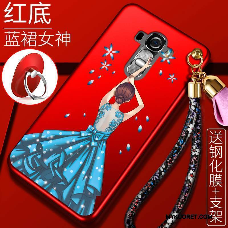 Kuori Lg G4 Pehmeä Neste Puhelimen Kuoret Punainen, Kotelo Lg G4 Silikoni Ripustettavat Koristeet Trendi