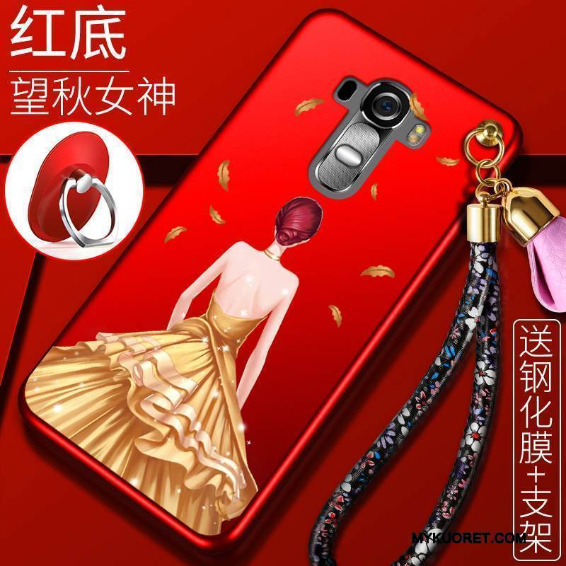 Kuori Lg G4 Pehmeä Neste Puhelimen Kuoret Punainen, Kotelo Lg G4 Silikoni Ripustettavat Koristeet Trendi