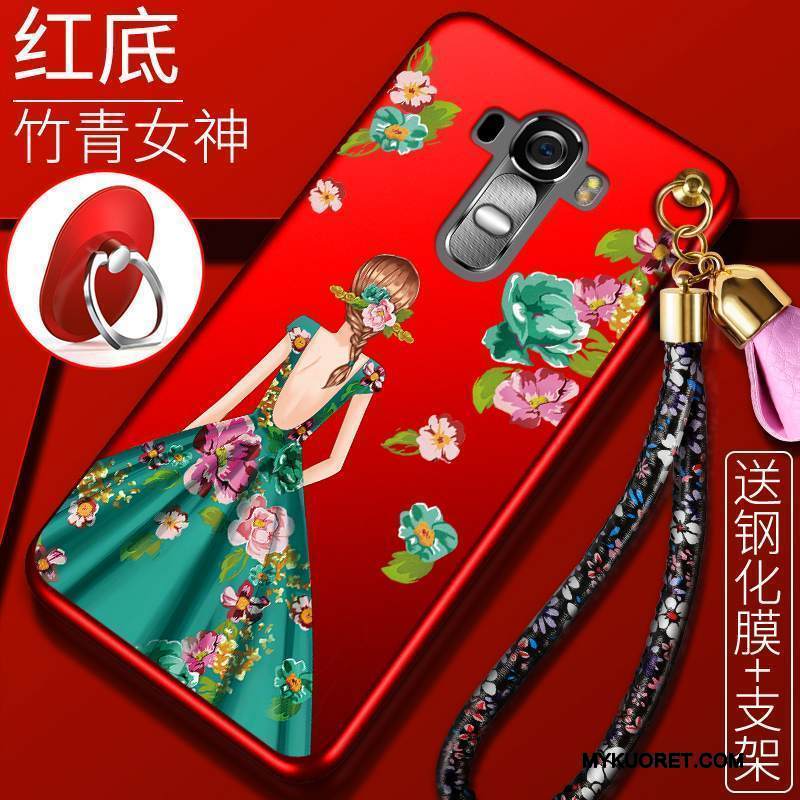 Kuori Lg G4 Pehmeä Neste Puhelimen Kuoret Punainen, Kotelo Lg G4 Silikoni Ripustettavat Koristeet Trendi