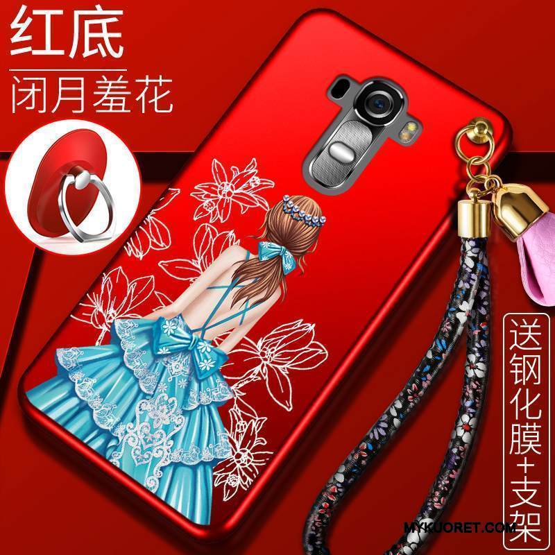 Kuori Lg G4 Pehmeä Neste Puhelimen Kuoret Punainen, Kotelo Lg G4 Silikoni Ripustettavat Koristeet Trendi