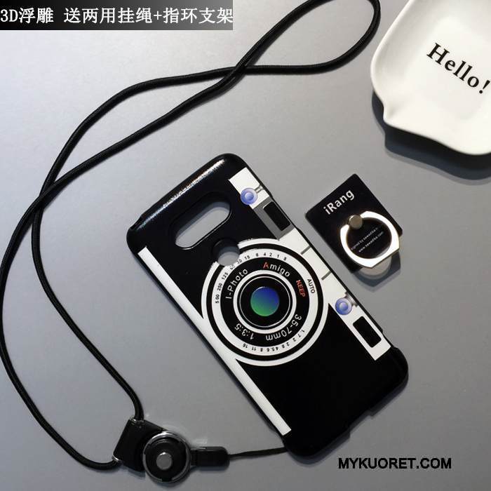 Kuori Lg G5 Sarjakuva Puhelimen Kuoret Pesty Suede, Kotelo Lg G5 Suojaus Valkoinen Murtumaton