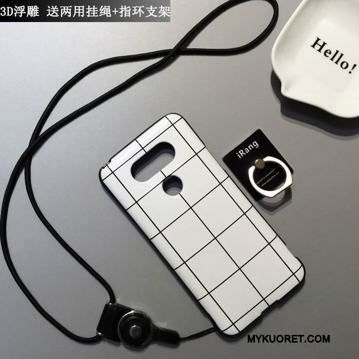 Kuori Lg G5 Sarjakuva Puhelimen Kuoret Pesty Suede, Kotelo Lg G5 Suojaus Valkoinen Murtumaton