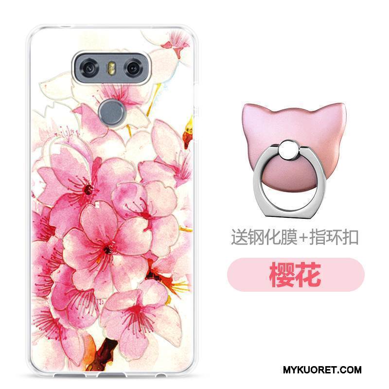 Kuori Lg G6 Kohokuviointi Puhelimen Kuoret Murtumaton, Kotelo Lg G6 Pehmeä Neste Läpinäkyvä