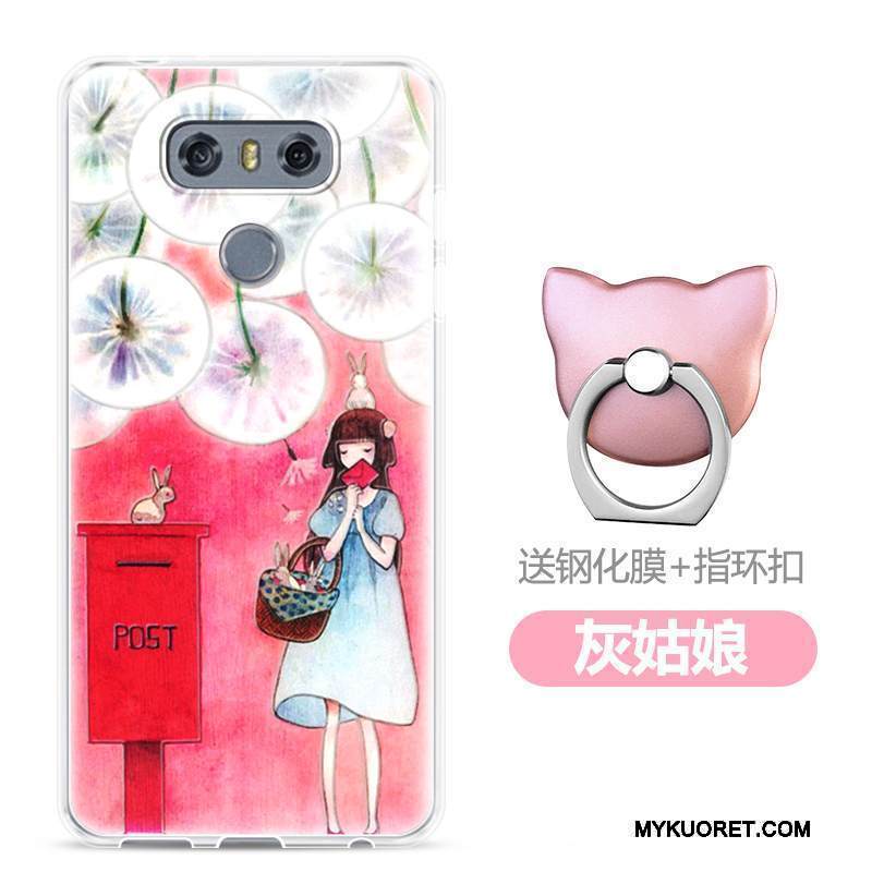 Kuori Lg G6 Kohokuviointi Puhelimen Kuoret Murtumaton, Kotelo Lg G6 Pehmeä Neste Läpinäkyvä