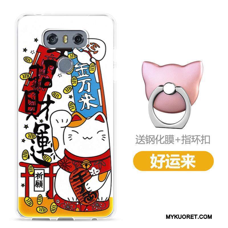 Kuori Lg G6 Kohokuviointi Puhelimen Kuoret Murtumaton, Kotelo Lg G6 Pehmeä Neste Läpinäkyvä