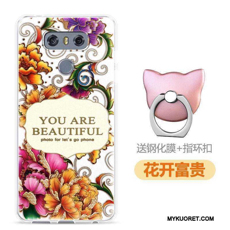 Kuori Lg G6 Kohokuviointi Puhelimen Kuoret Murtumaton, Kotelo Lg G6 Pehmeä Neste Läpinäkyvä