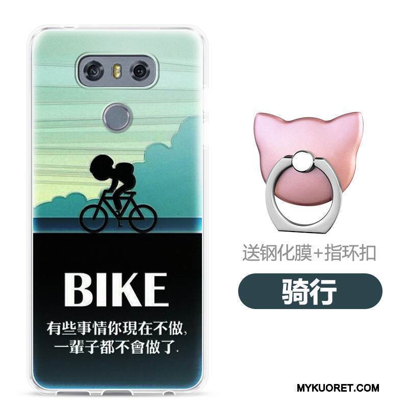 Kuori Lg G6 Kohokuviointi Puhelimen Kuoret Murtumaton, Kotelo Lg G6 Pehmeä Neste Läpinäkyvä