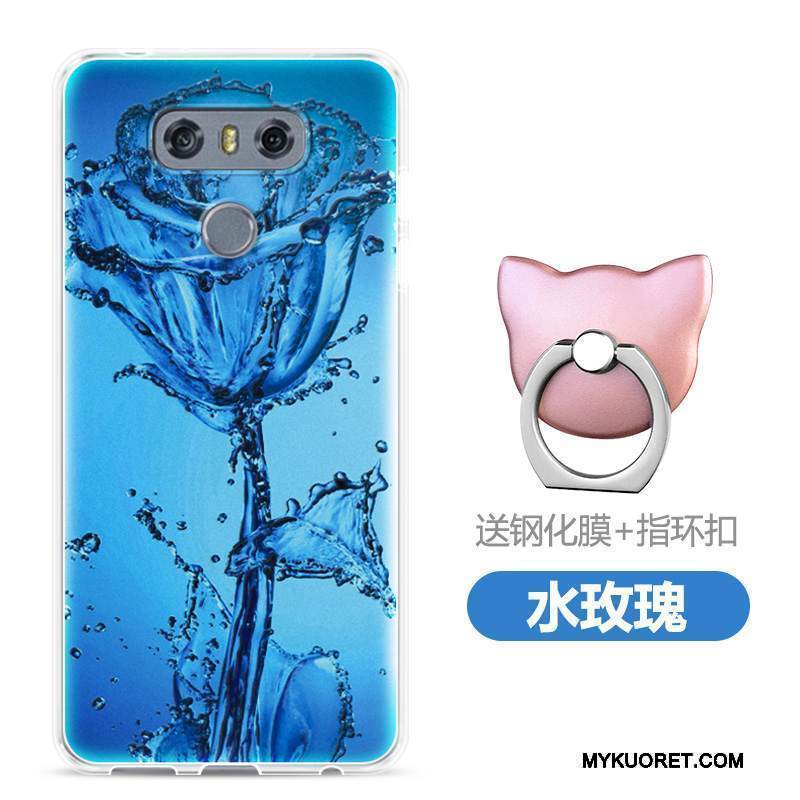 Kuori Lg G6 Kohokuviointi Puhelimen Kuoret Murtumaton, Kotelo Lg G6 Pehmeä Neste Läpinäkyvä