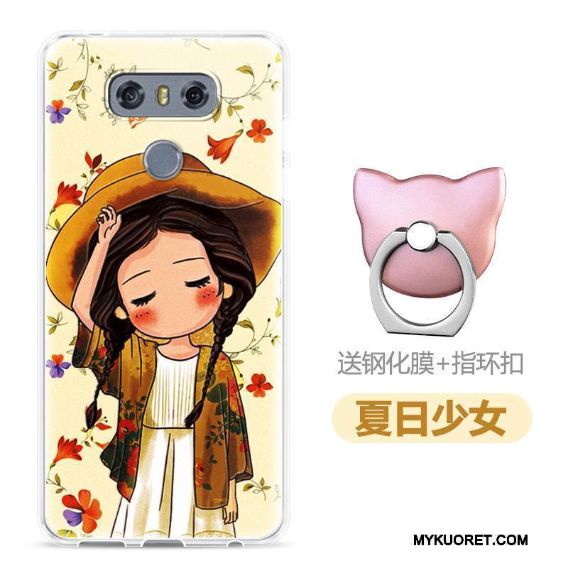 Kuori Lg G6 Kohokuviointi Puhelimen Kuoret Murtumaton, Kotelo Lg G6 Pehmeä Neste Läpinäkyvä