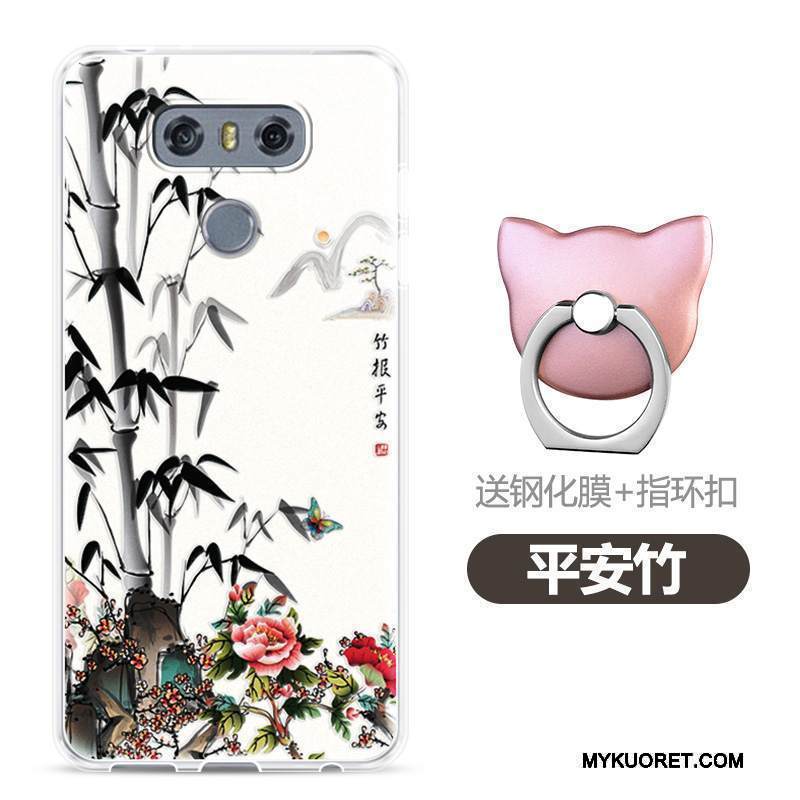 Kuori Lg G6 Kohokuviointi Puhelimen Kuoret Murtumaton, Kotelo Lg G6 Pehmeä Neste Läpinäkyvä