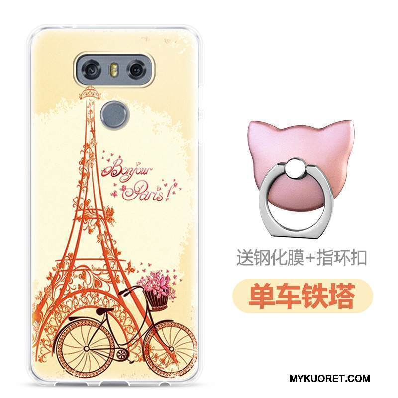 Kuori Lg G6 Kohokuviointi Puhelimen Kuoret Murtumaton, Kotelo Lg G6 Pehmeä Neste Läpinäkyvä