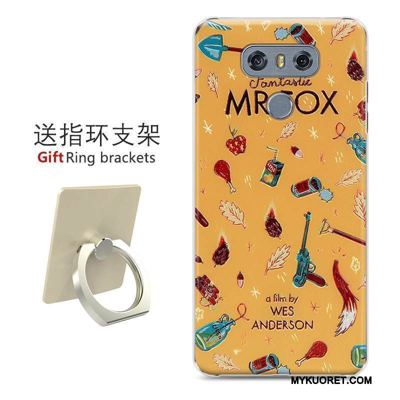 Kuori Lg G6 Maalaus Puhelimen Kuoret Kova, Kotelo Lg G6 Sarjakuva Musta Ohut