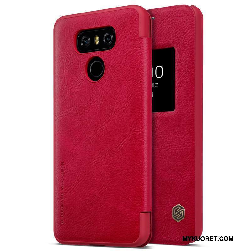 Kuori Lg G6 Nahka Ohut Horrostila, Kotelo Lg G6 Kuoret Keltainen Kulta