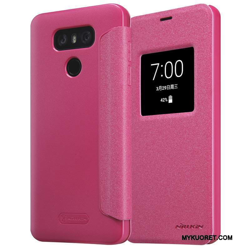 Kuori Lg G6 Nahka Puhelimen Kuoret Murtumaton, Kotelo Lg G6 Suojaus Kulta Valkoinen