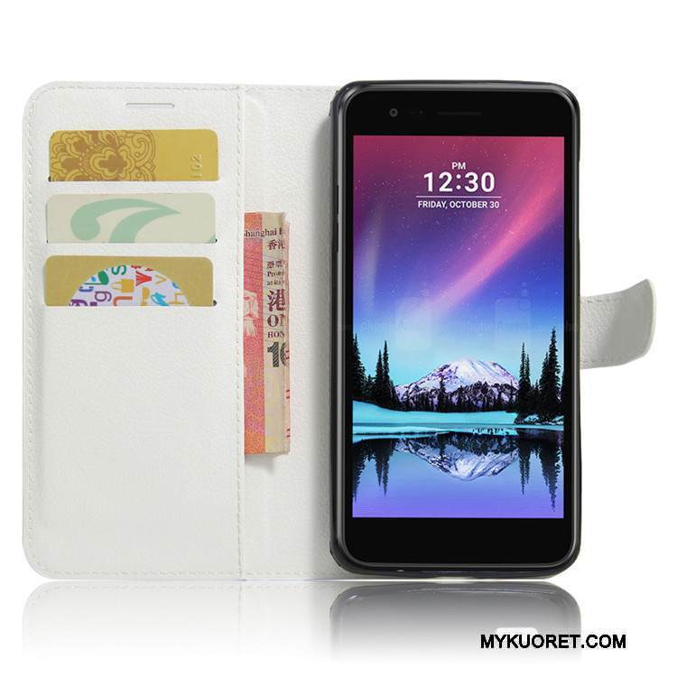 Kuori Lg K10 2017 Salkku Punainen Puhelimen Kuoret, Kotelo Lg K10 2017 Nahka Murtumaton Kortti