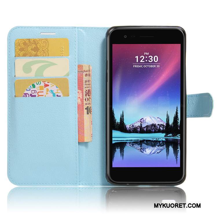 Kuori Lg K10 2017 Salkku Punainen Puhelimen Kuoret, Kotelo Lg K10 2017 Nahka Murtumaton Kortti