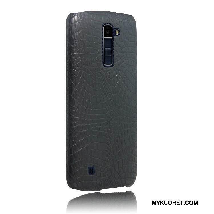 Kuori Lg K10 Nahka Takakansi Jauhe, Kotelo Lg K10 Suojaus Krokotiili Puhelimen Kuoret