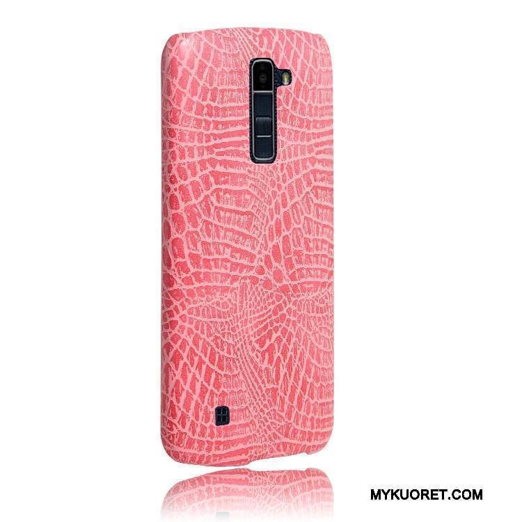 Kuori Lg K10 Nahka Takakansi Jauhe, Kotelo Lg K10 Suojaus Krokotiili Puhelimen Kuoret