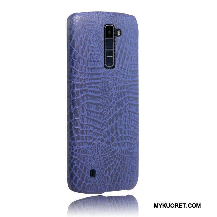 Kuori Lg K10 Nahka Takakansi Jauhe, Kotelo Lg K10 Suojaus Krokotiili Puhelimen Kuoret