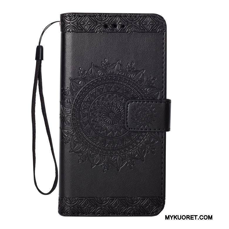 Kuori Lg K8 2017 Kuoret Musta Puhelimen Kuoret, Kotelo Lg K8 2017 Nahka Murtumaton Trendi